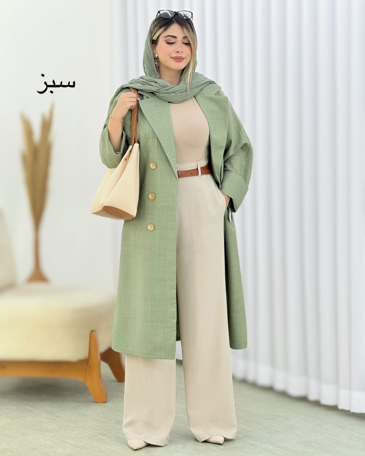 مانتو بلند دکمه نما کد i617