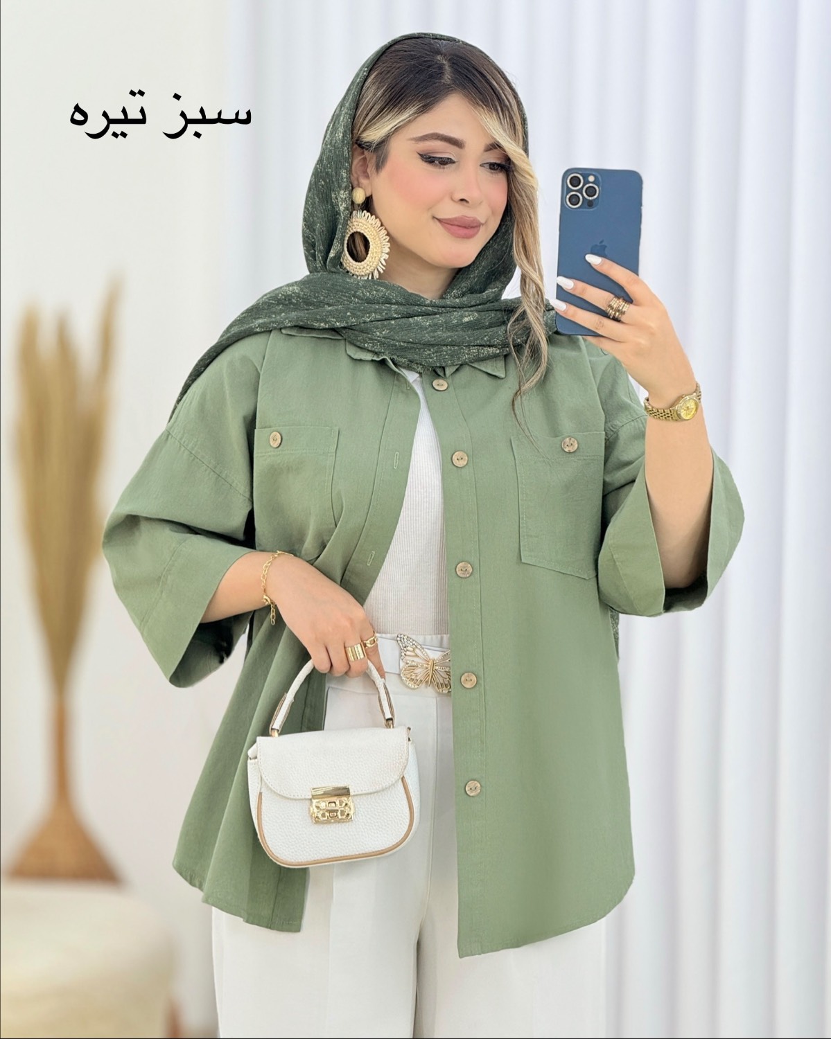 شومیز لینن شست شده کد i434