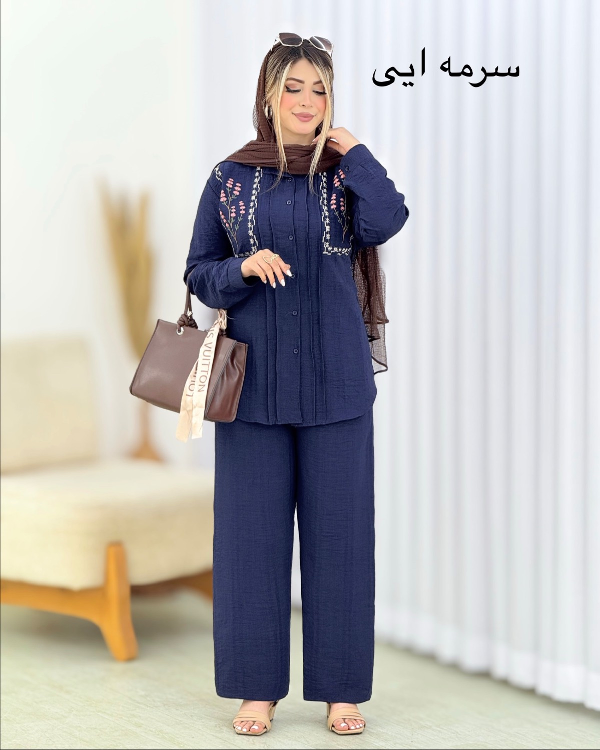 ست شومیز و شلوار گلدوزی کد i569