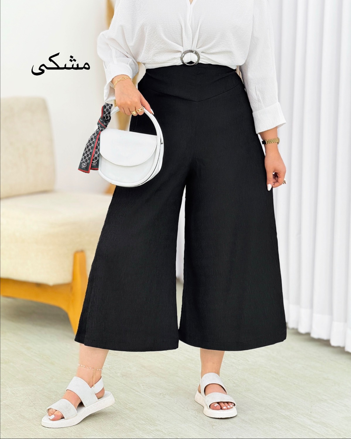 دامن شلواری پلیسه کمرکش کد i490