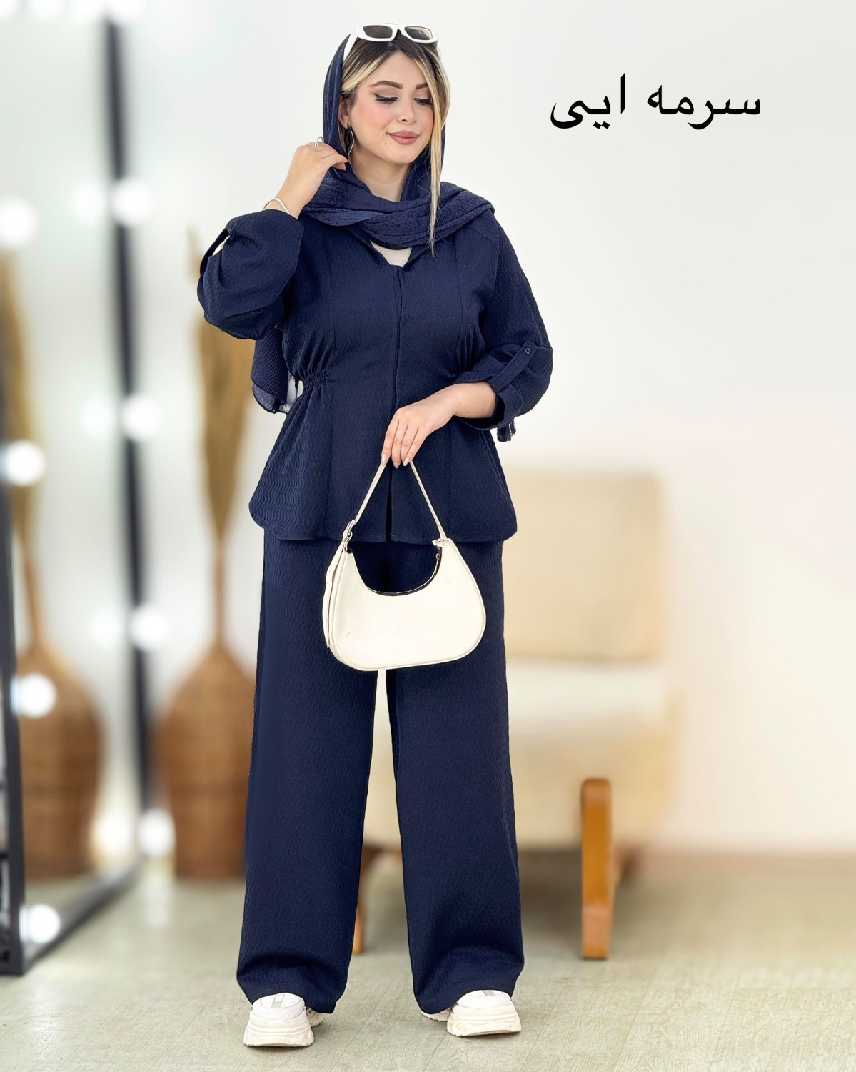 ست شومیز شلوار کمر کش ینزی کد i489
