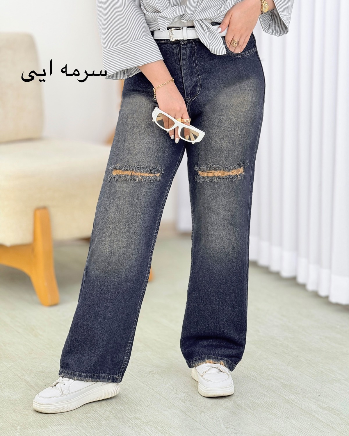 شلوار نیم بگ زاپدار سنگشور کد i613