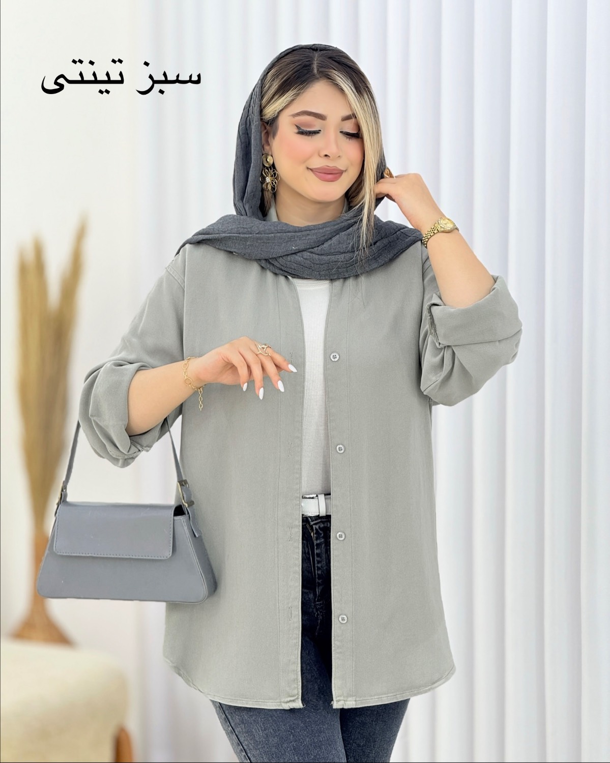 مانتو کتان آستین بلند کد i465