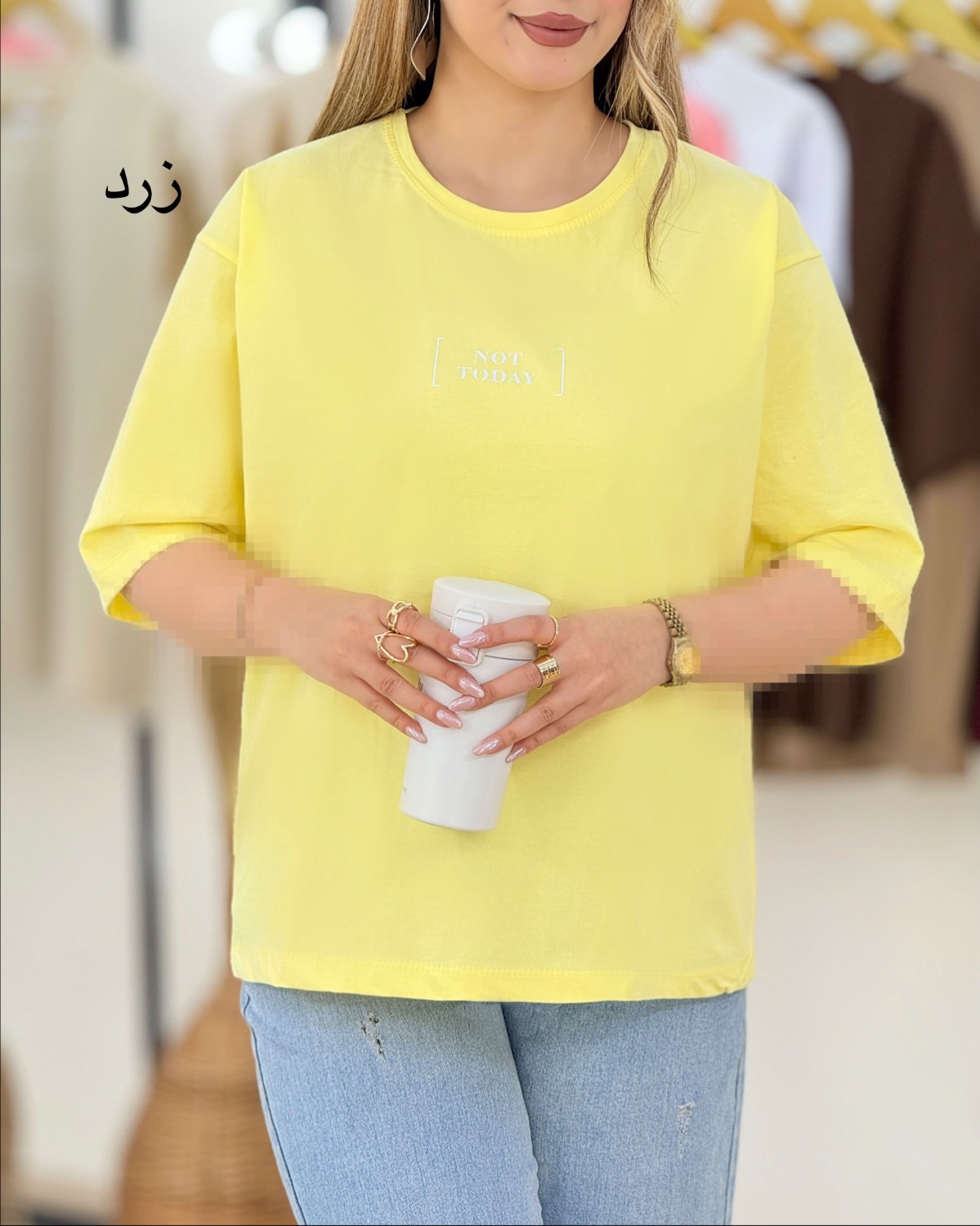 تیشرت باکسی چاپی نخ پنبه کد i415