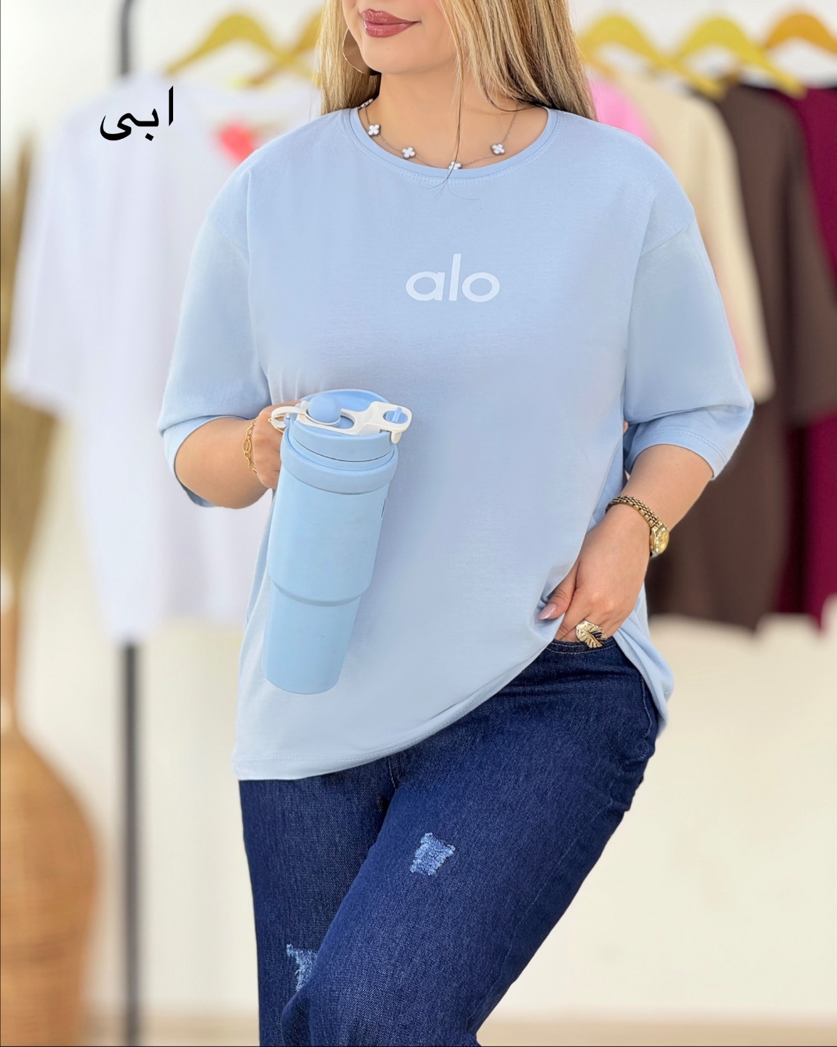 تیشرت باکسی چاپی نخ پنبه کد i459
