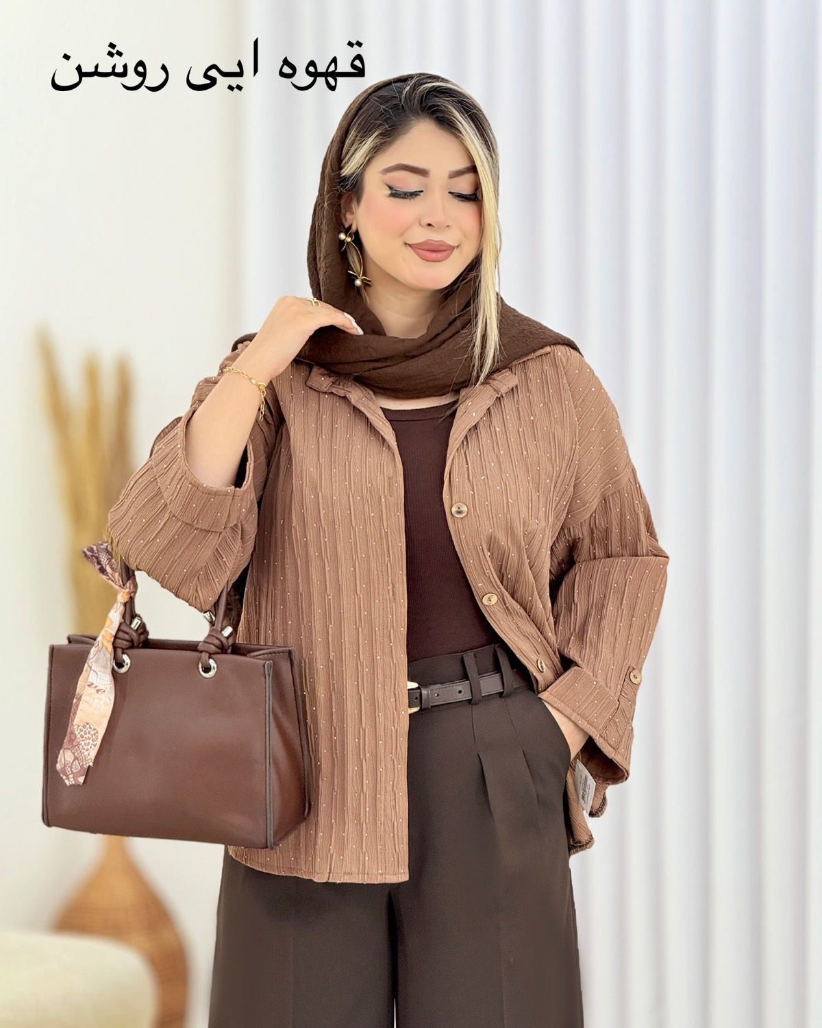 شومیز نگینی آستین پاگون‌دار کد i589