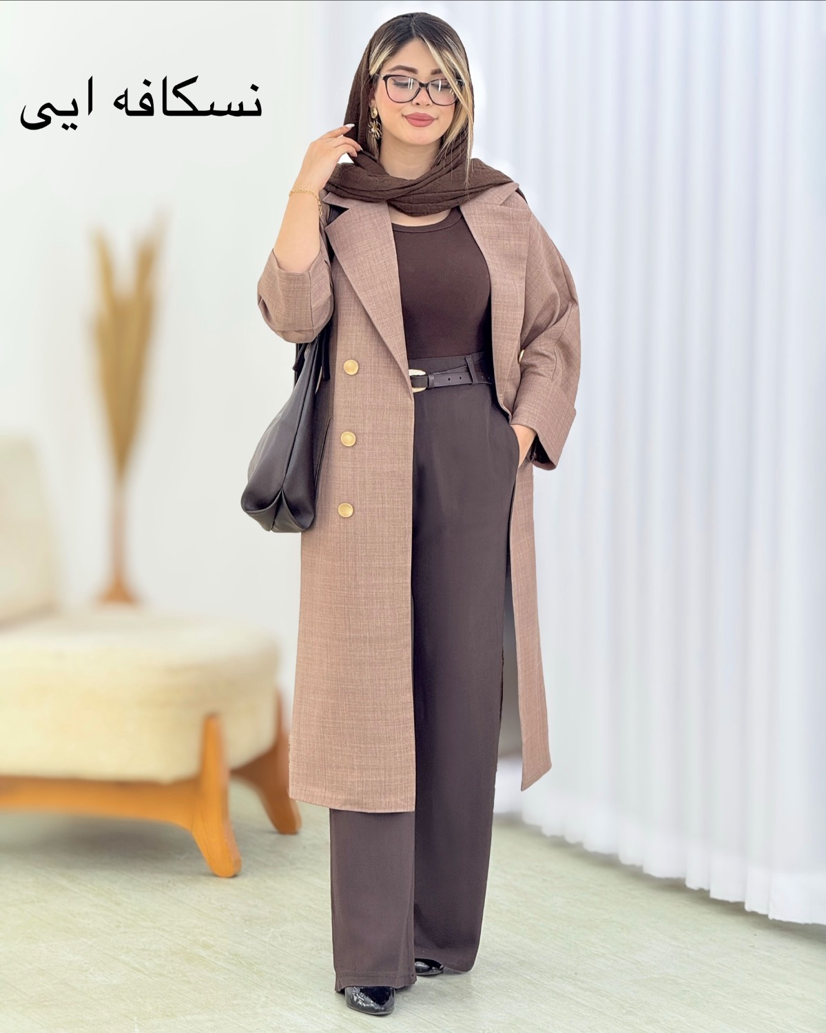 مانتو بلند دکمه نما کد i617