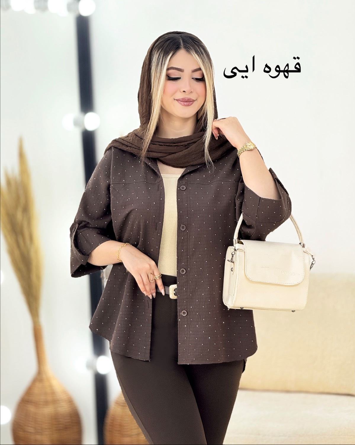 شومیز نگینی پاگون‌دار کد i456