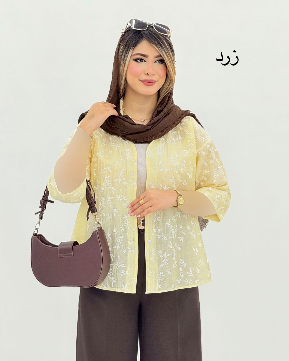 شومیز طرح گل پیگمنتی کد i805