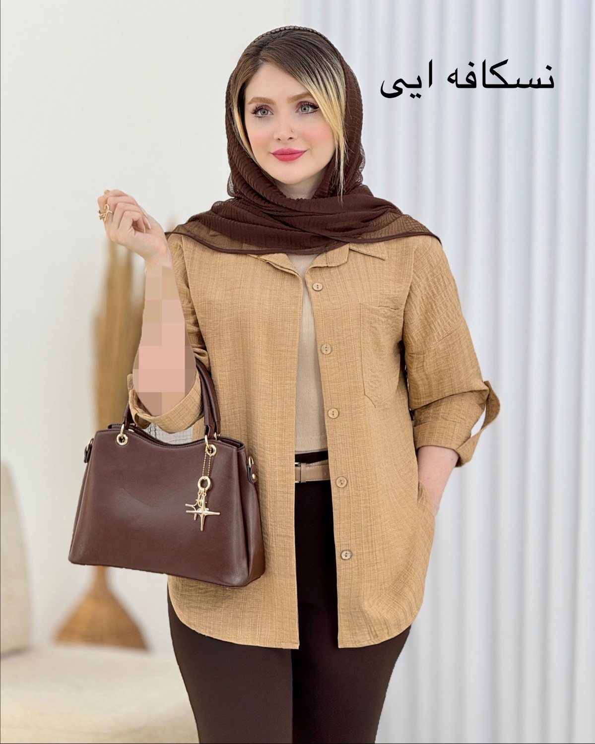 شومیز پشت دکمه شانتون ژاکارد کد i712
