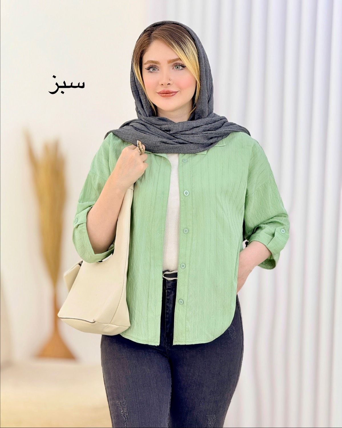 شومیز راه راه پری شیشه ای کد i735