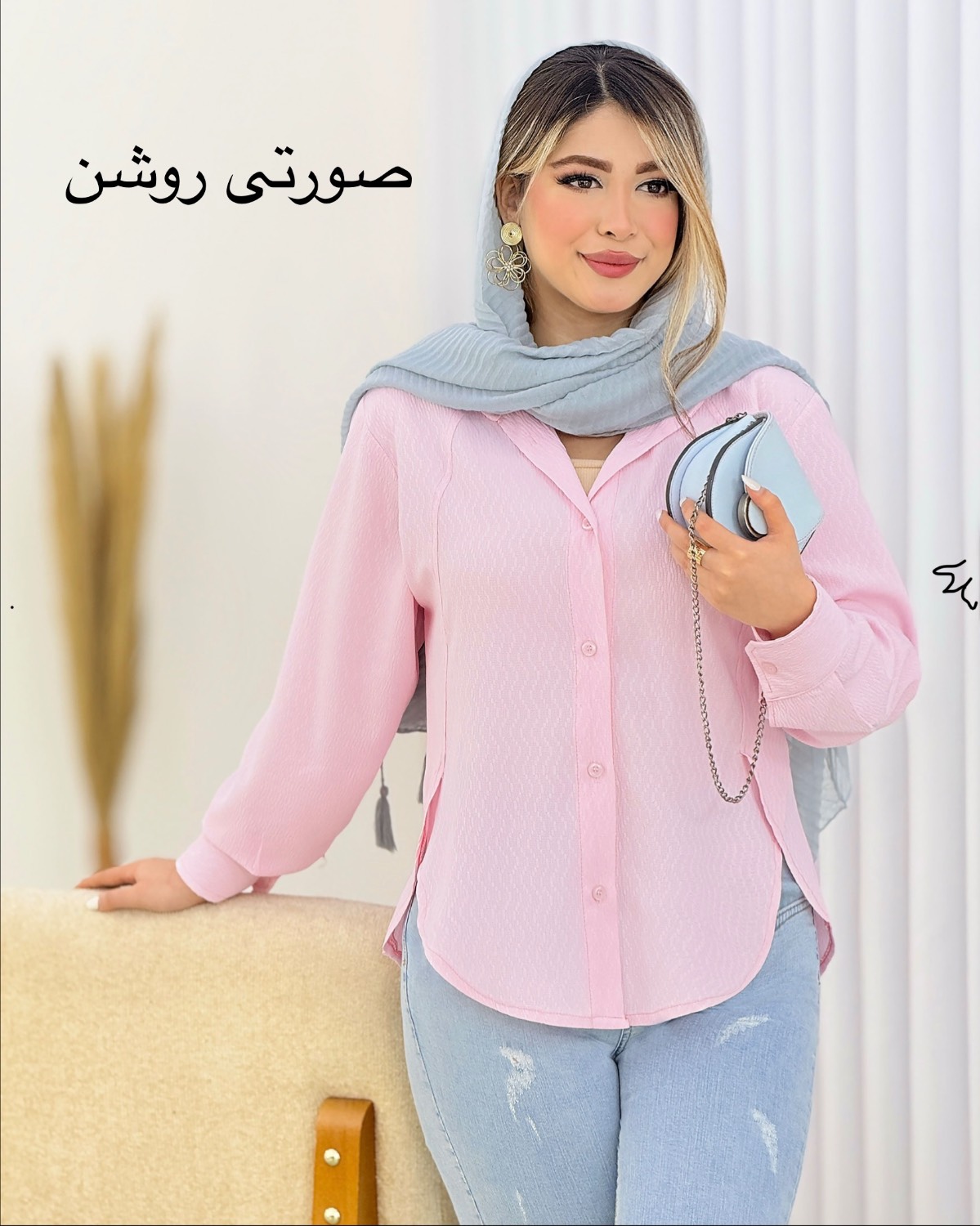 شومیز پایین هلال چاکدار کد i361