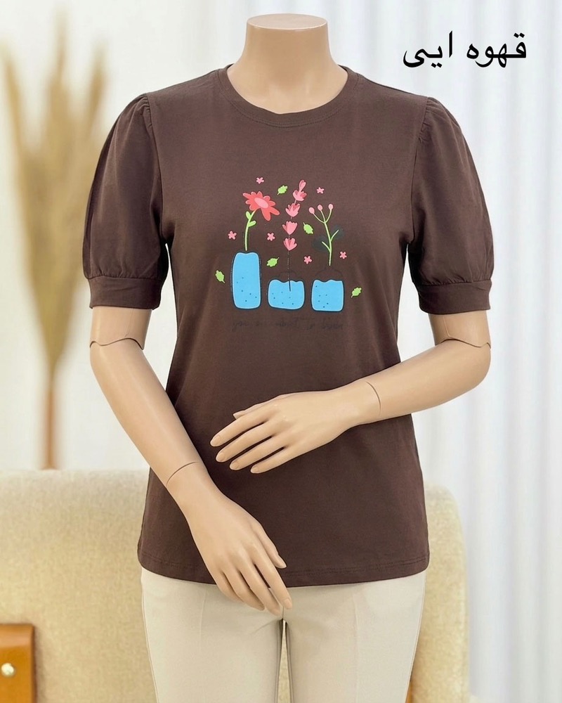 تیشرت چین‌دار طرح گل کد i666