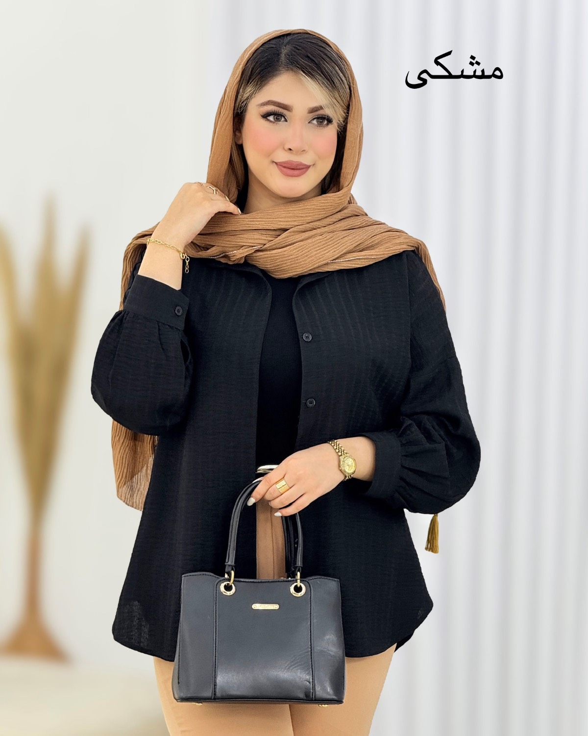 شومیز دکمه‌دار شانتون ژاکارد کد i667