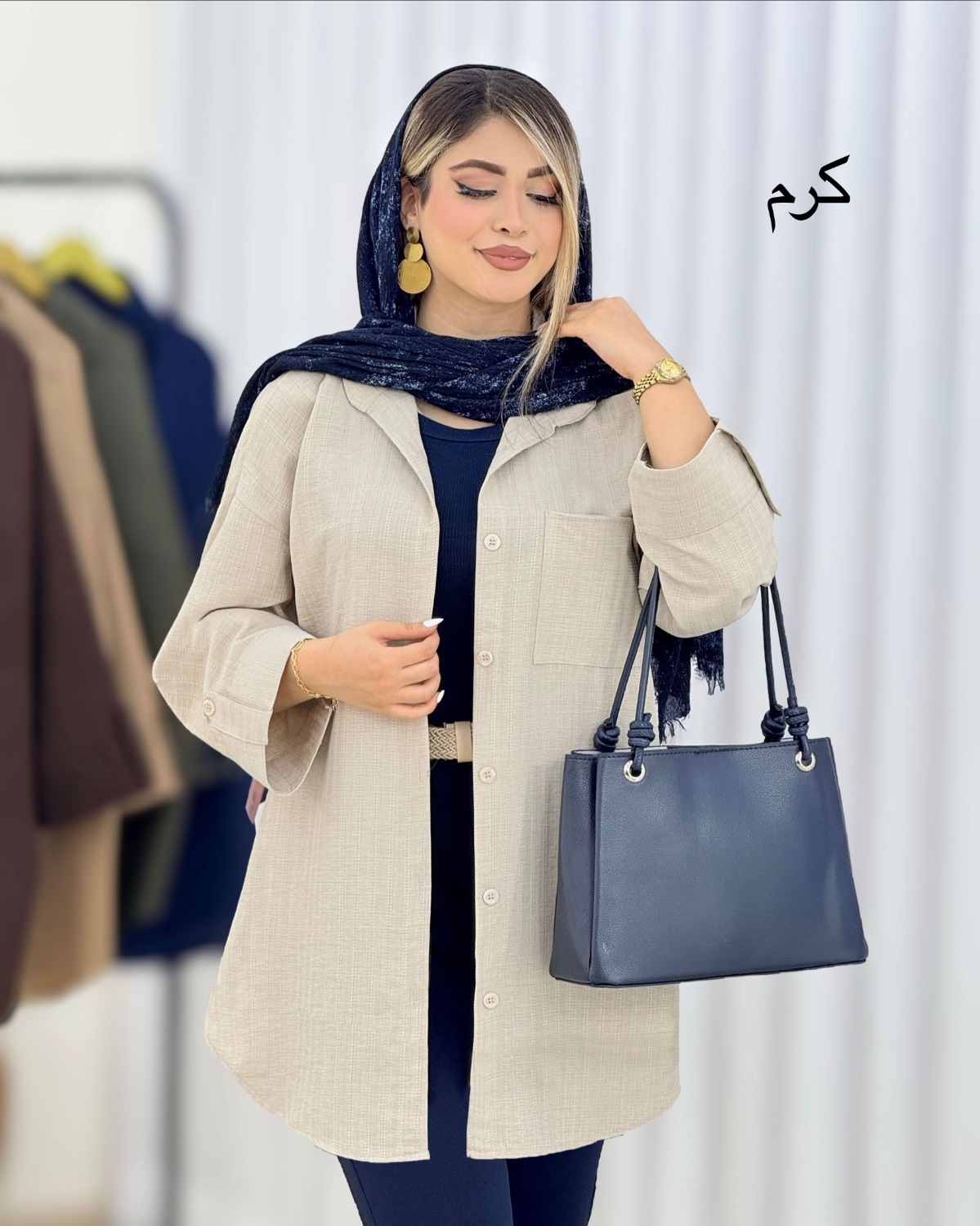 شومیز مانتویی شانتون کد i346