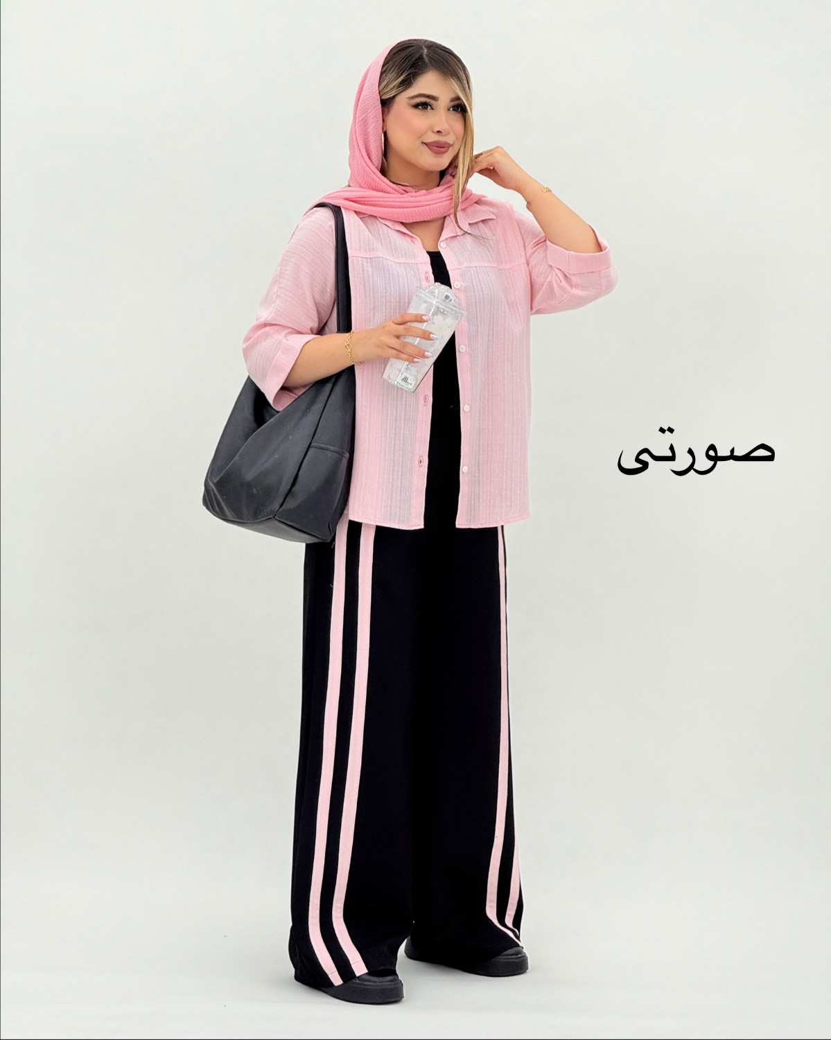 ست شومیز و شلوار دوخط پشت پیل کد i752
