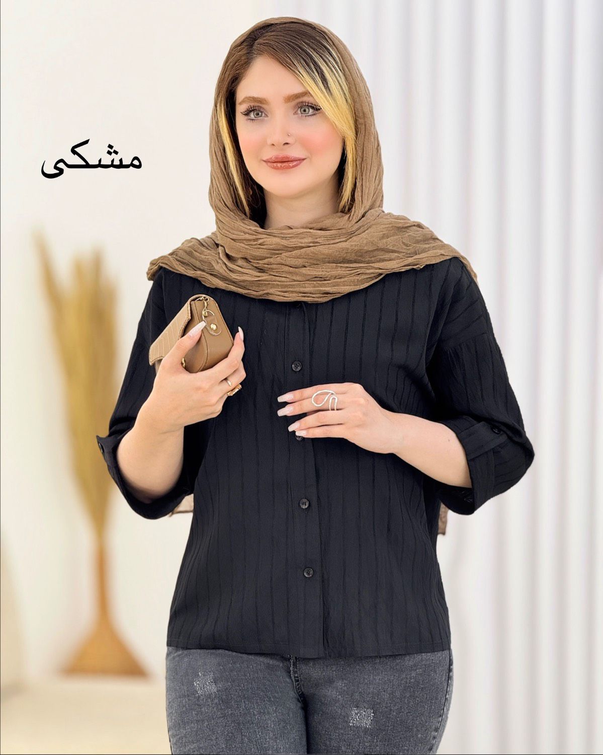 شومیز راه راه پری شیشه ای کد i735