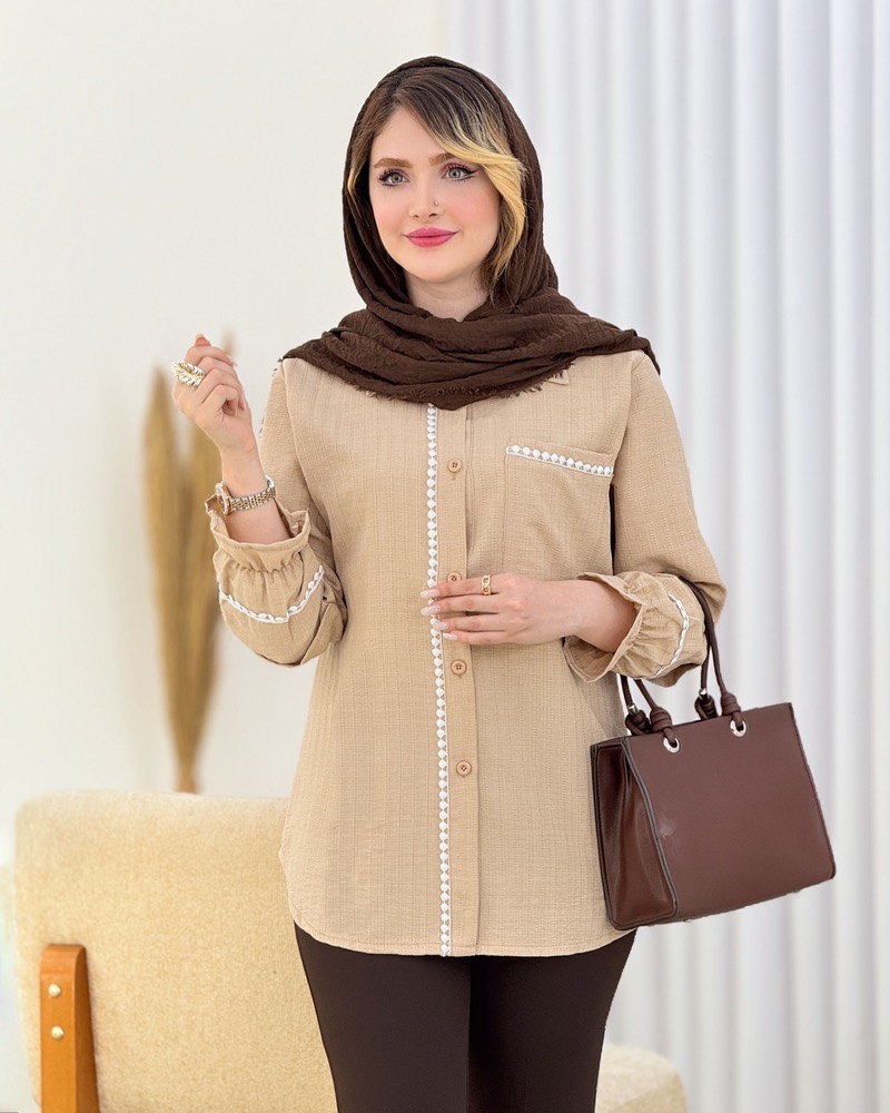 شومیز عدسی شانتون ژاکارد کد i710