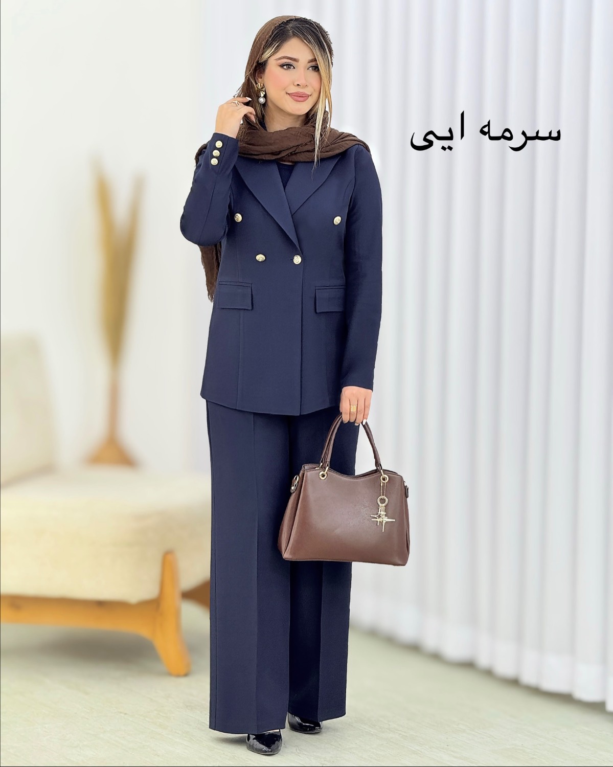 ست کت و شلوار بزیاق یقه انگلیسی کد i720