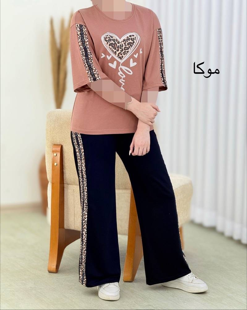 ست تیشرت شلوار پلنگی کد I634