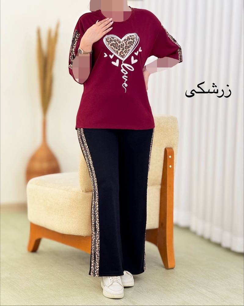 ست تیشرت شلوار پلنگی کد I634