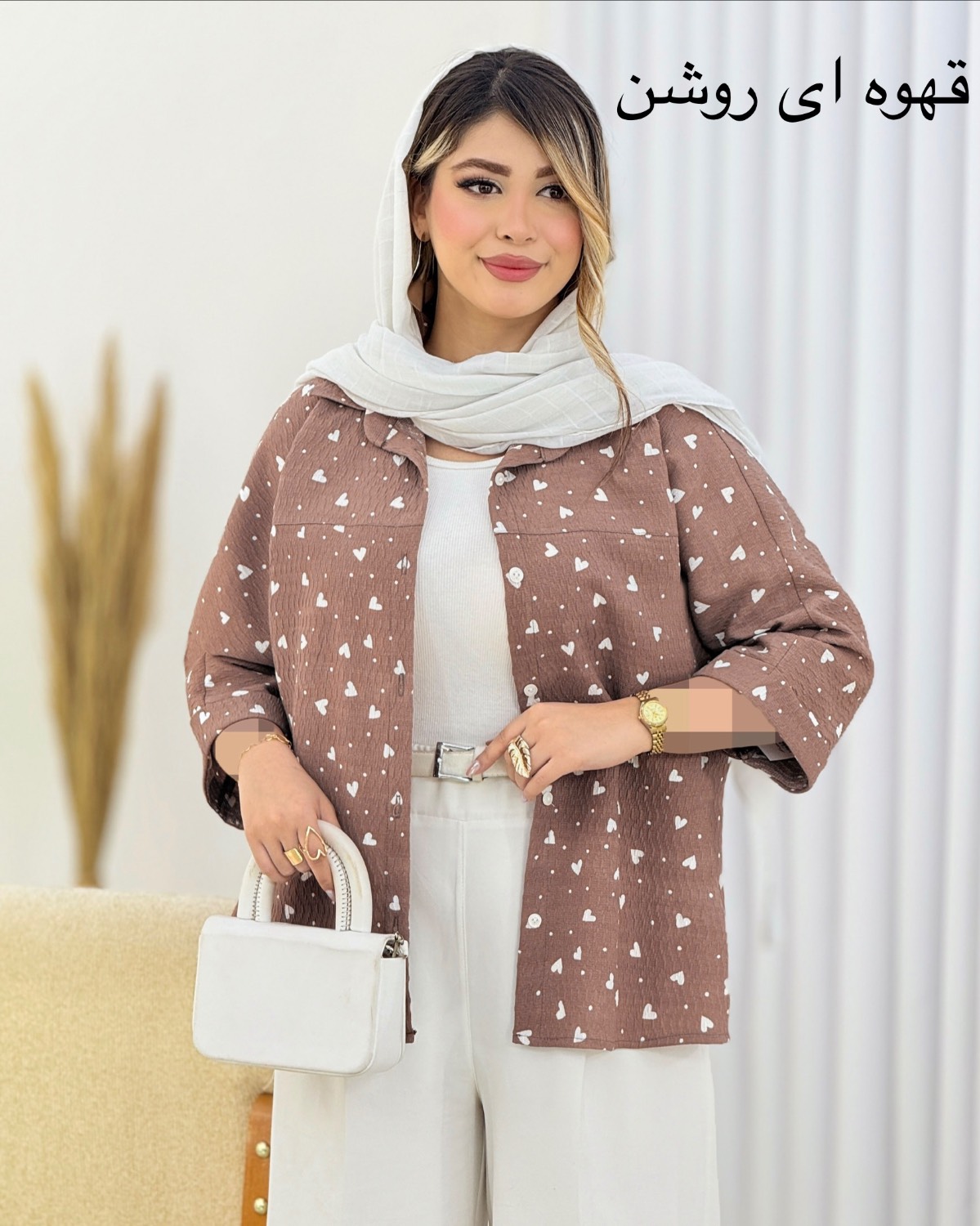 شومیز آستین پاکتی طرح قلب کد i762