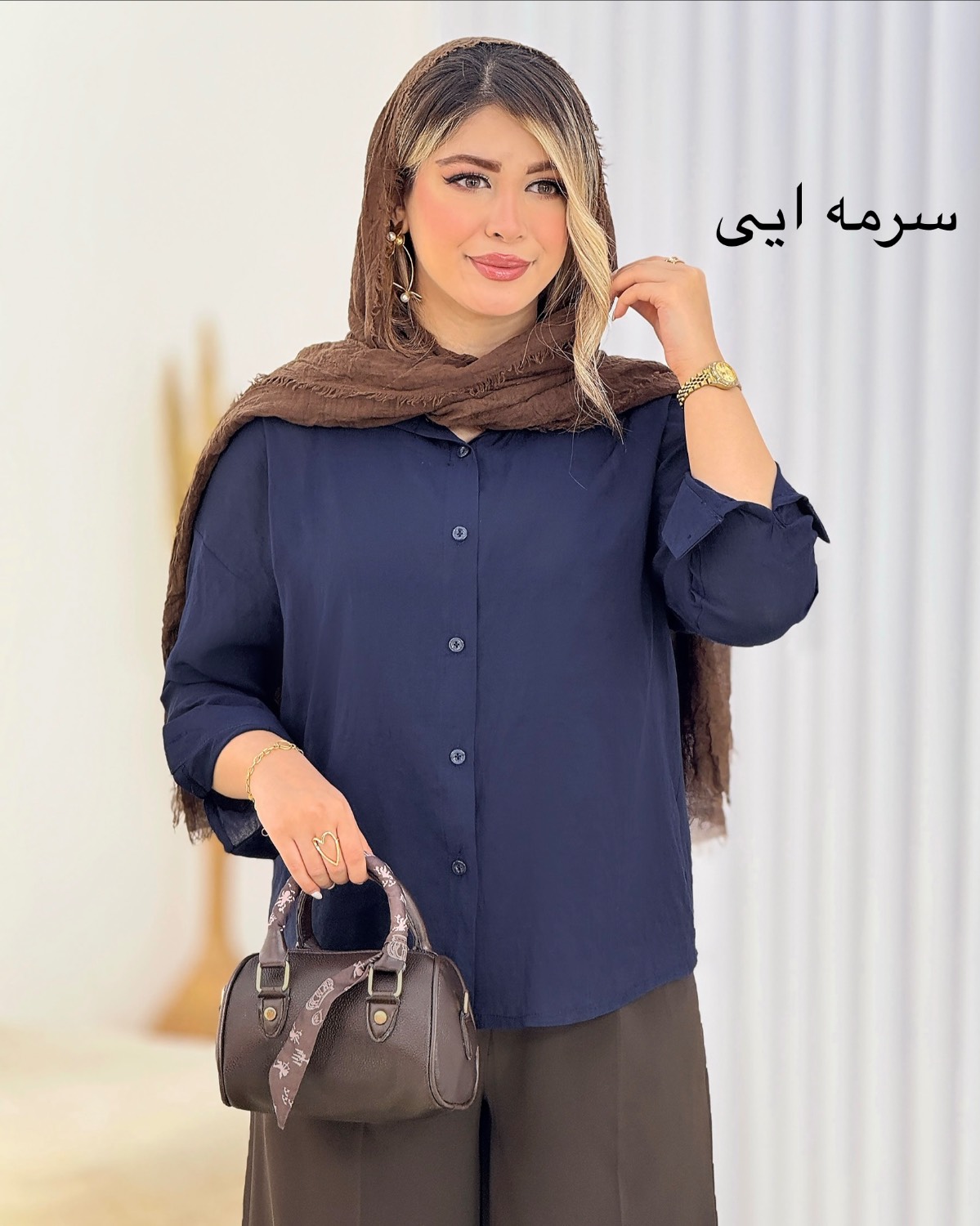 شومیز باکسی پری شیشه‌ای کد i736