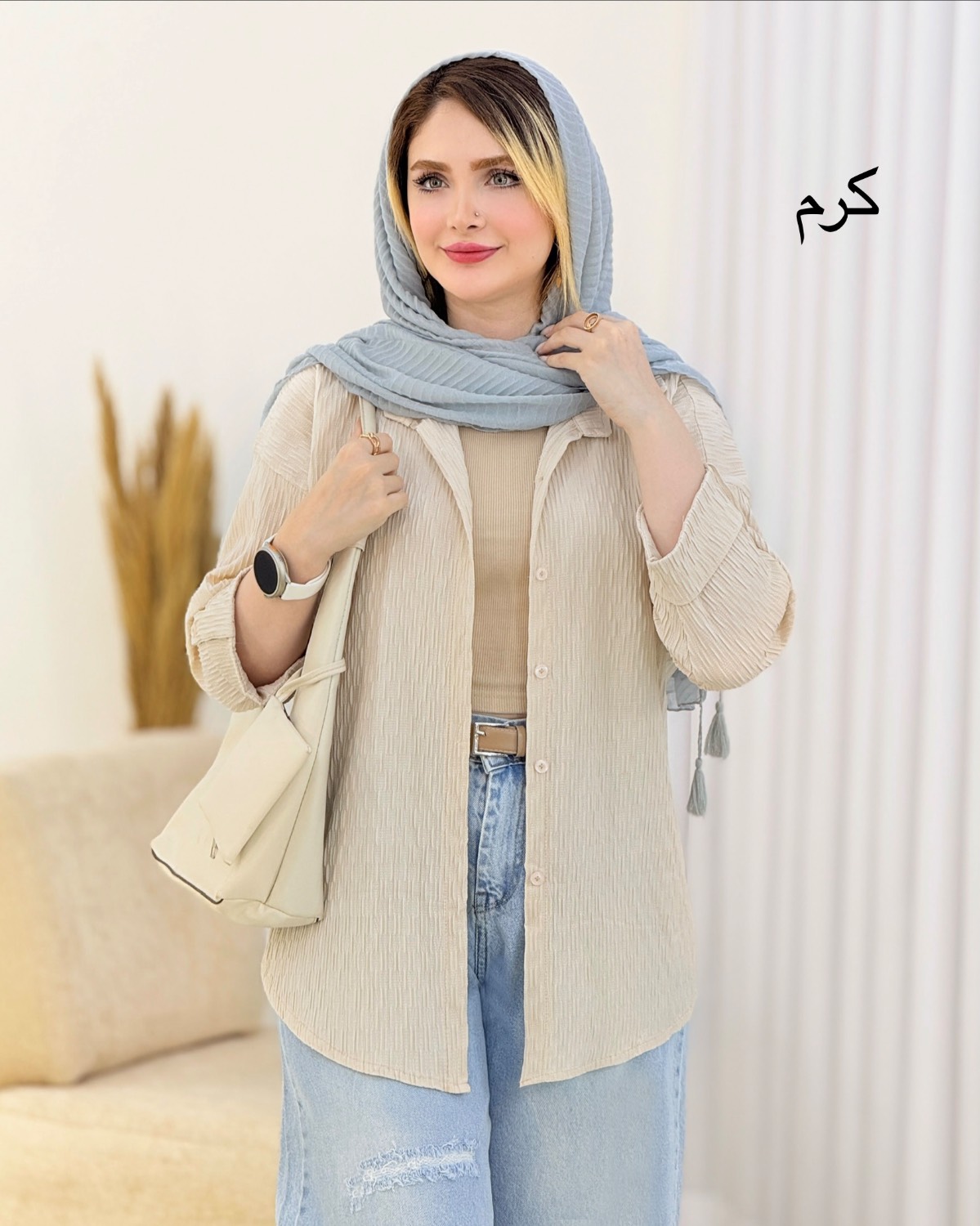 مانتو پفکی جلو دکمه دار کد I481