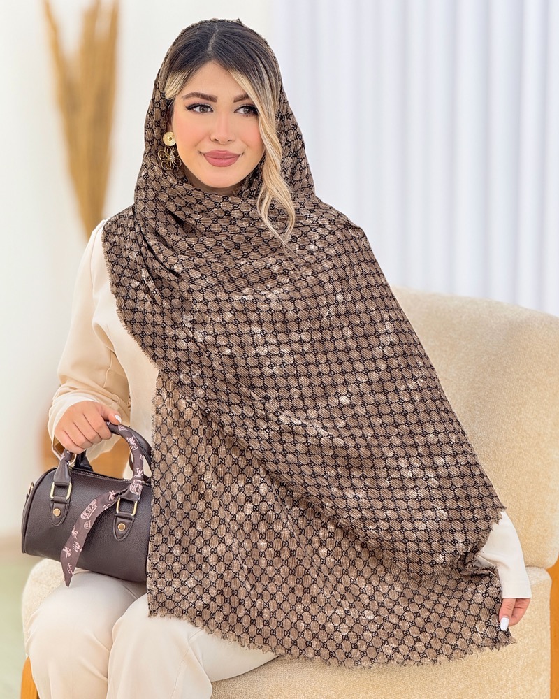 شال پلیسه طرح گوچی کد i708