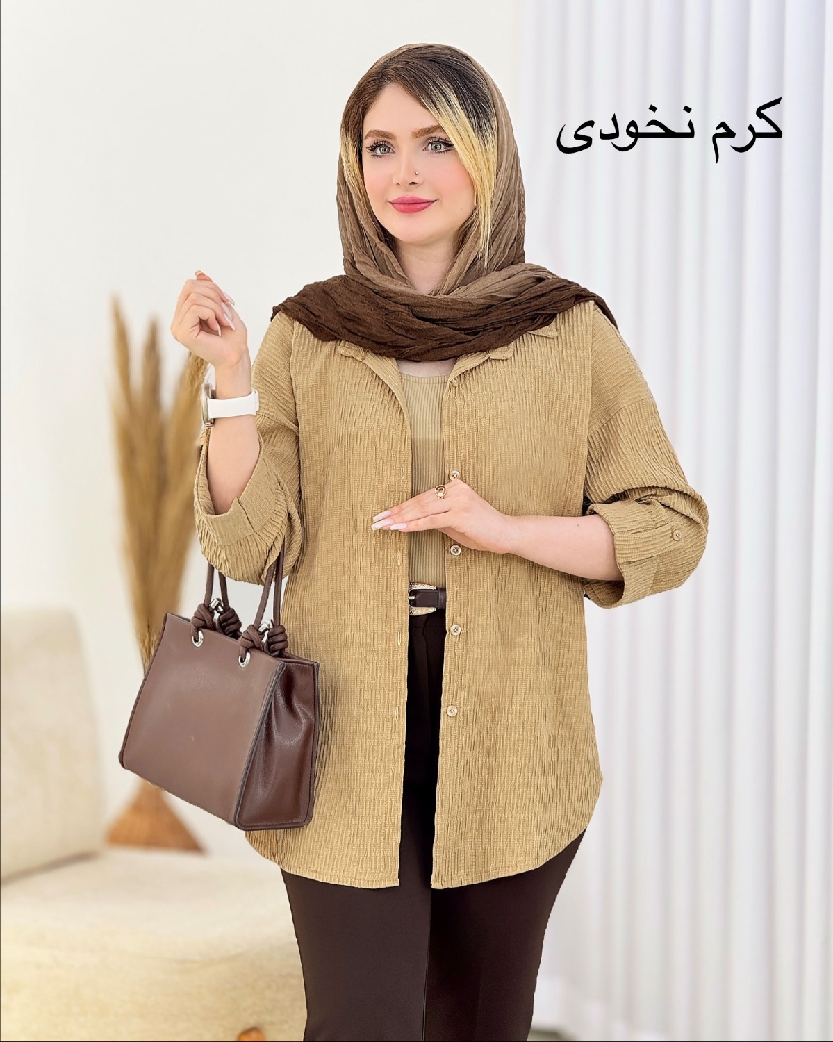 مانتو پفکی جلو دکمه دار کد I481