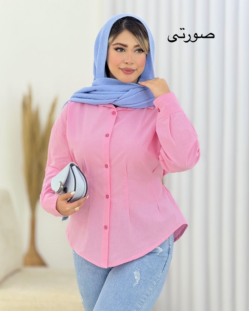 شومیز لینن کمرکش کد i699