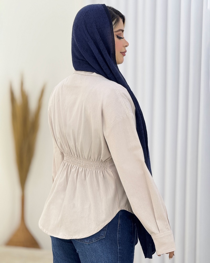 شومیز لینن کمرکش کد i699