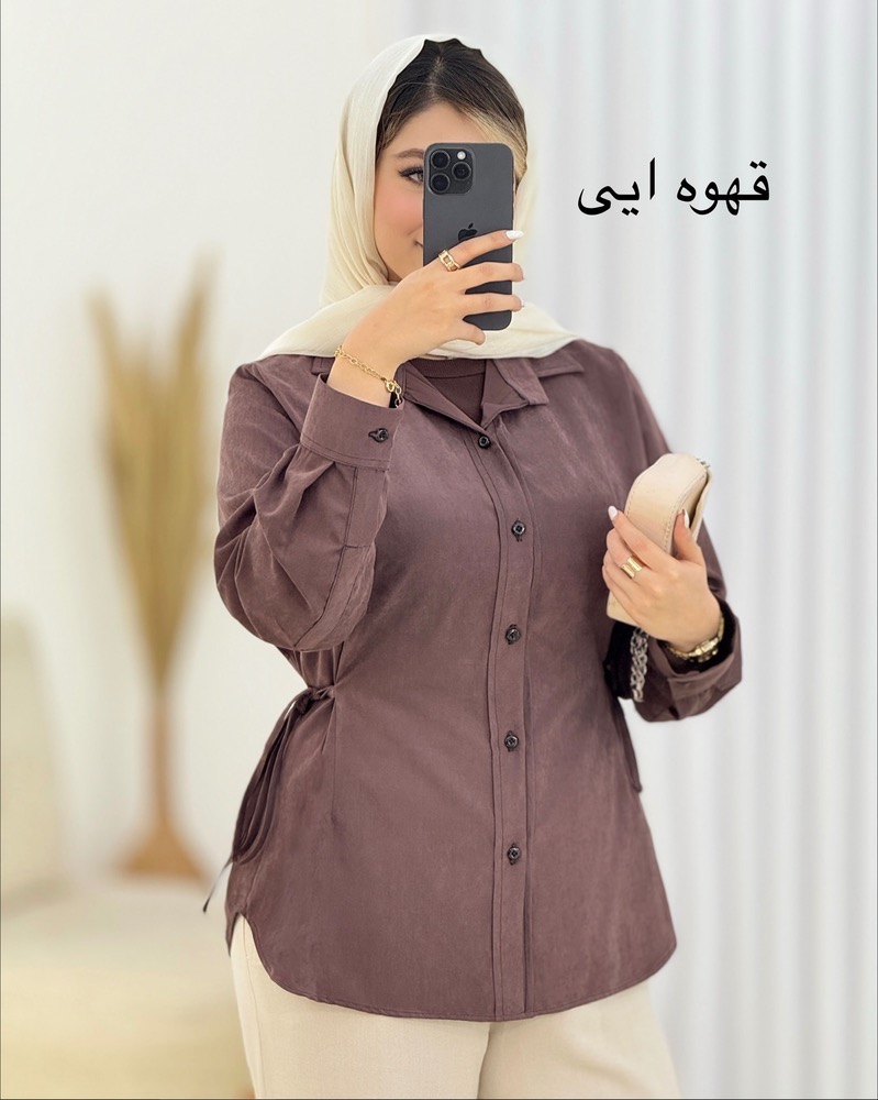 شومیز بنددار پری کد i668