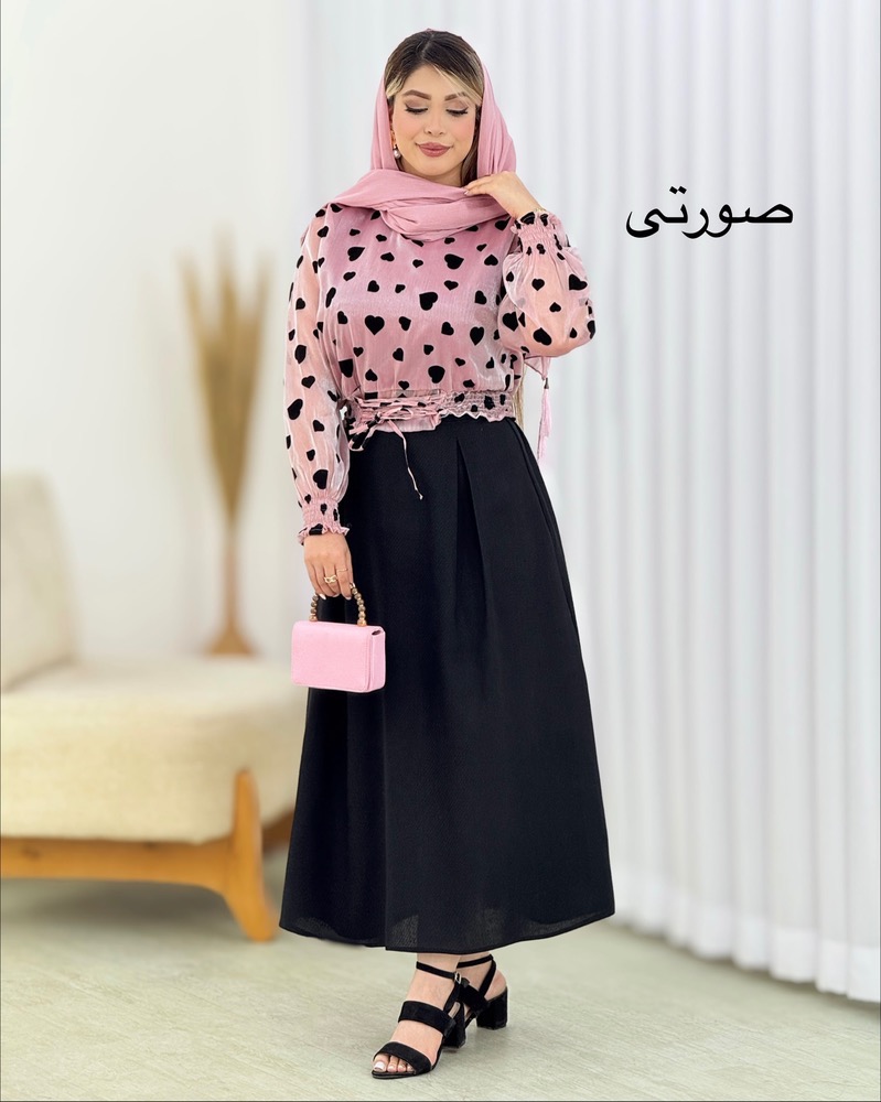 ست شومیز دامن قلبی مجلسی کد i664