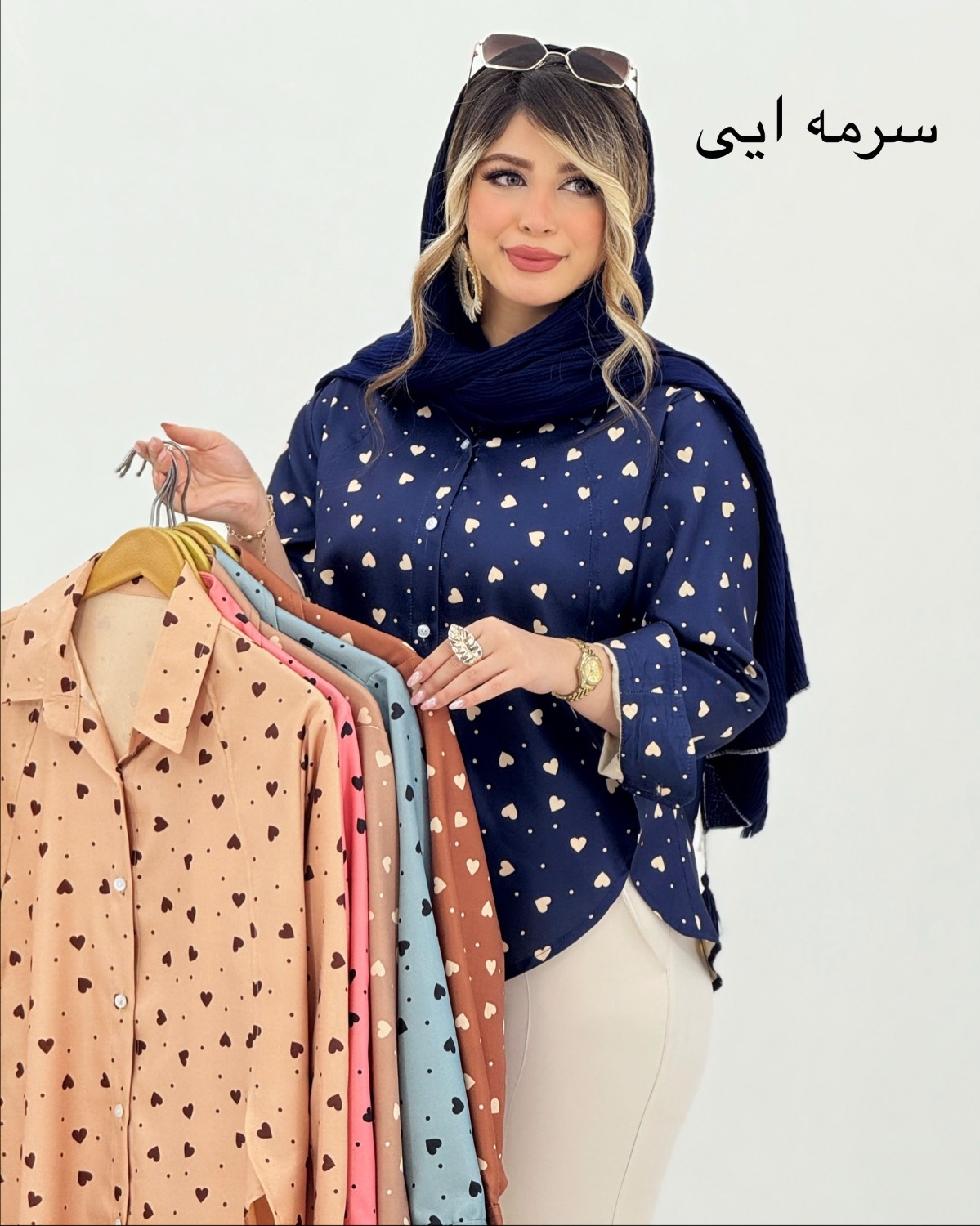 شومیز چاکدار قلبی صوفیا کد i863