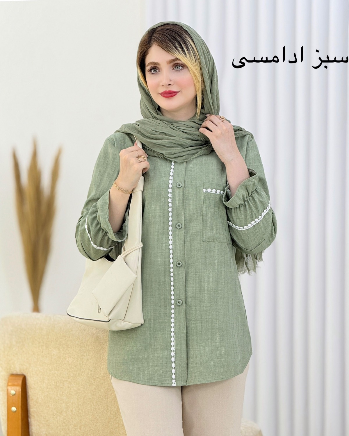 شومیز عدسی شانتون ژاکارد کد i710