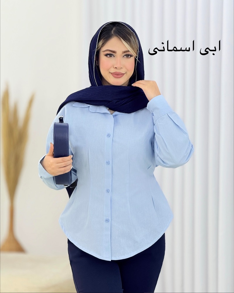 شومیز لینن کمرکش کد i699