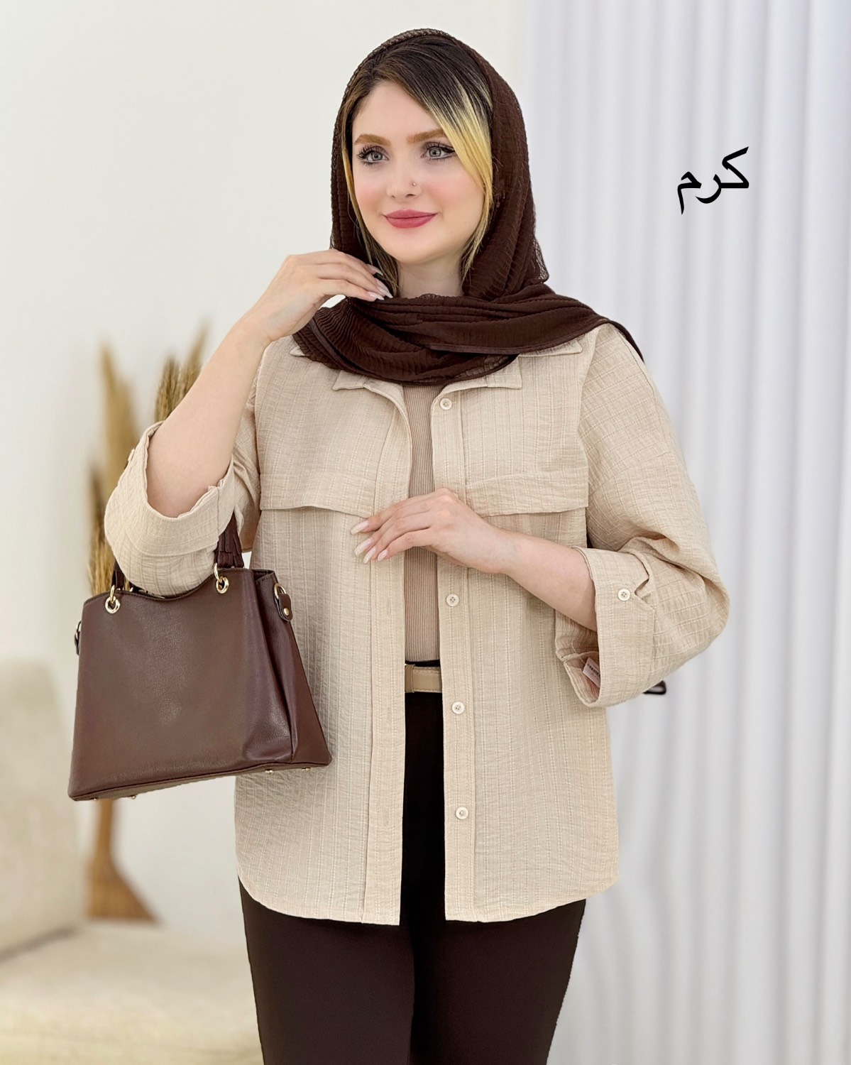 شومیز آستین پاکتی دکمه نما کد i711