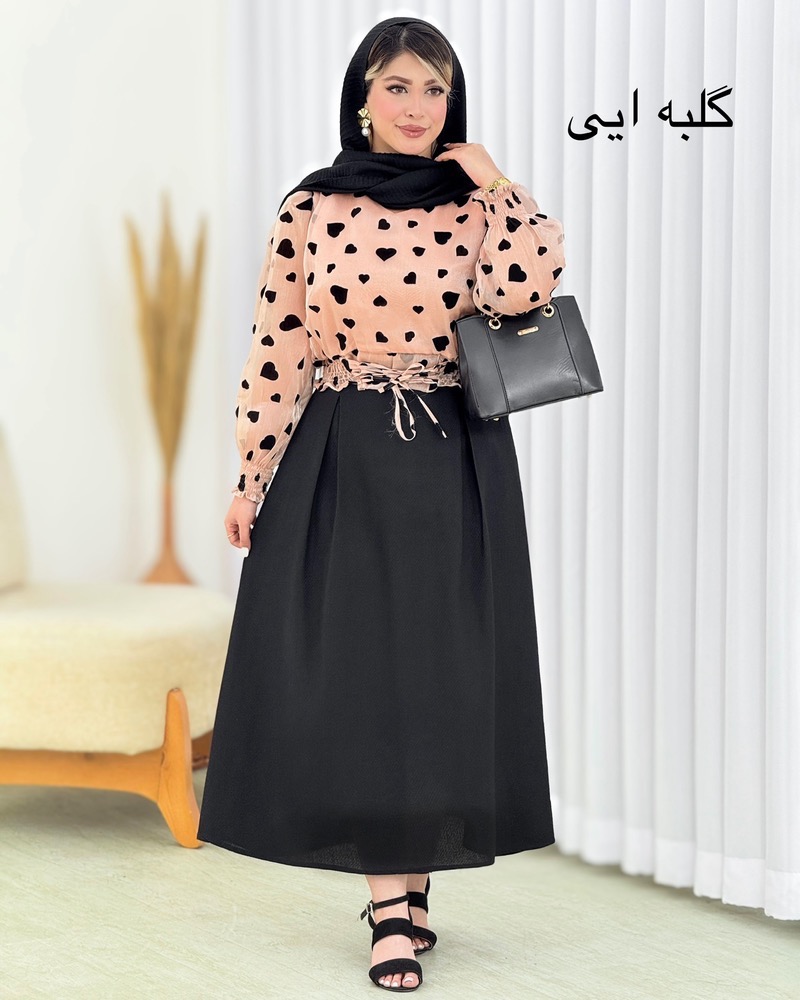 ست شومیز دامن قلبی مجلسی کد i664