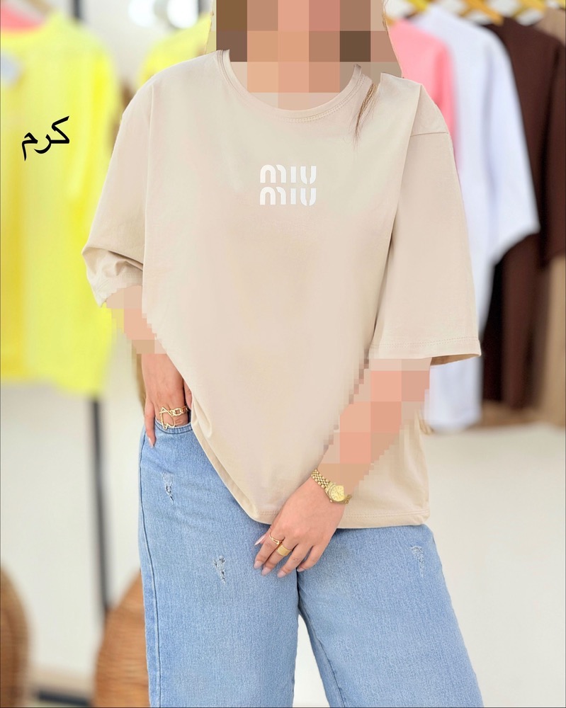 تیشرت باکسی چاپ میو میو (miu miu) کد i440