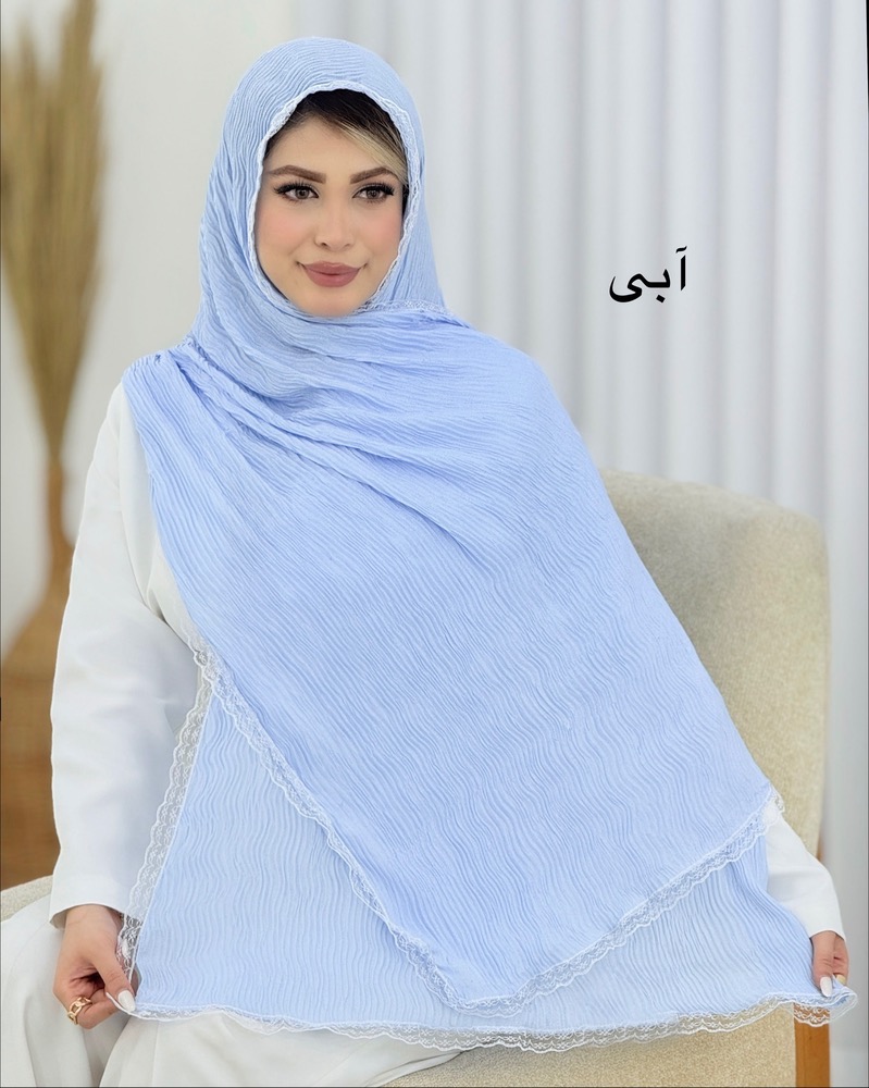 شال پلیسه دانتل نخی کد i536