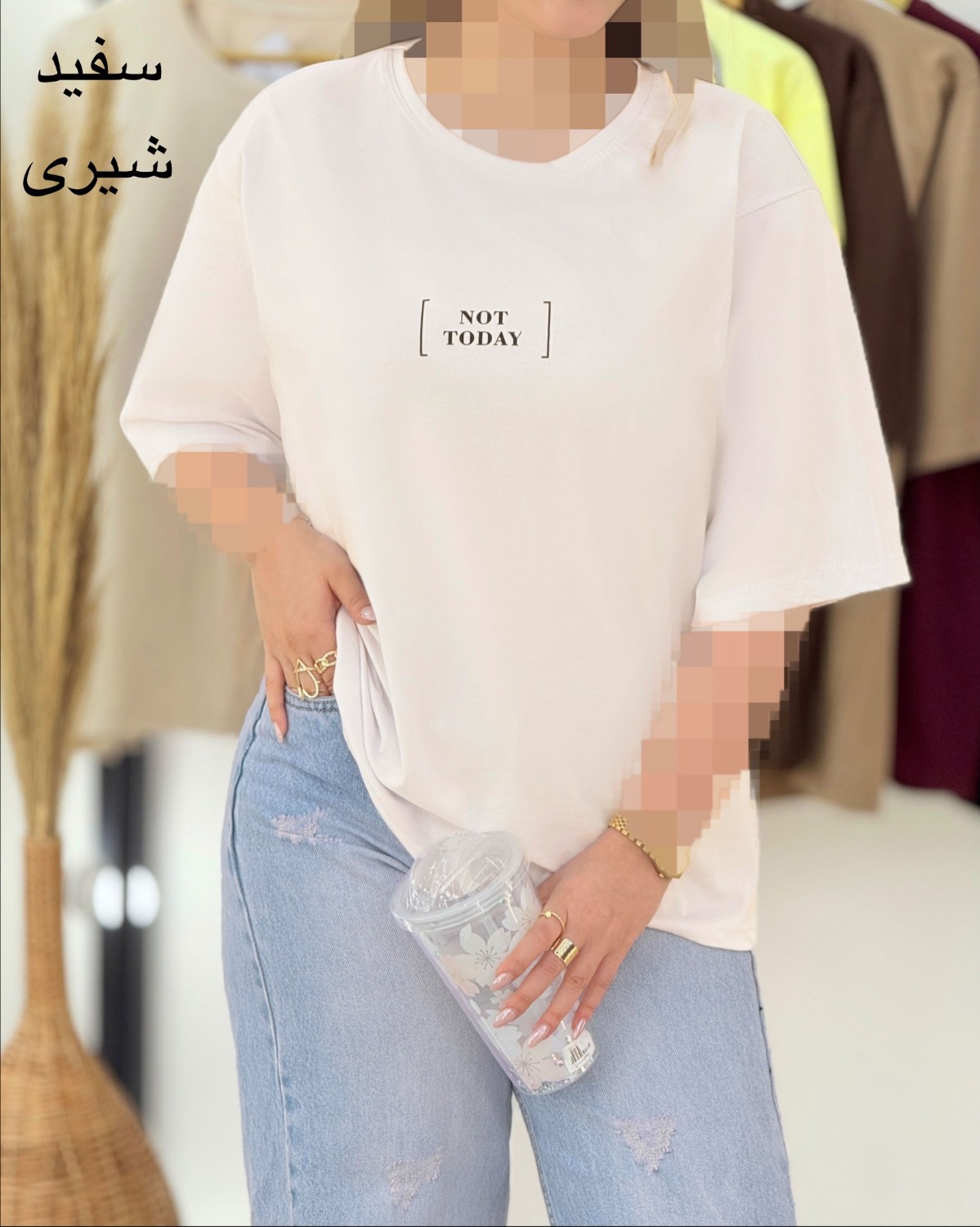 تیشرت باکسی چاپی نخ پنبه کد i415