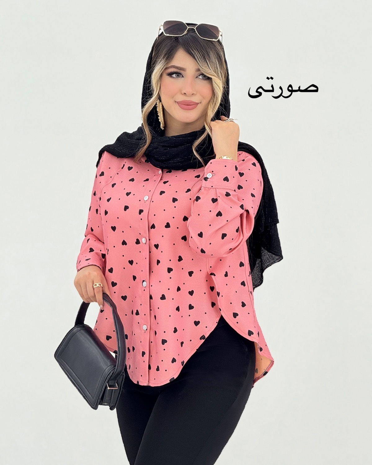 شومیز چاکدار قلبی صوفیا کد i863