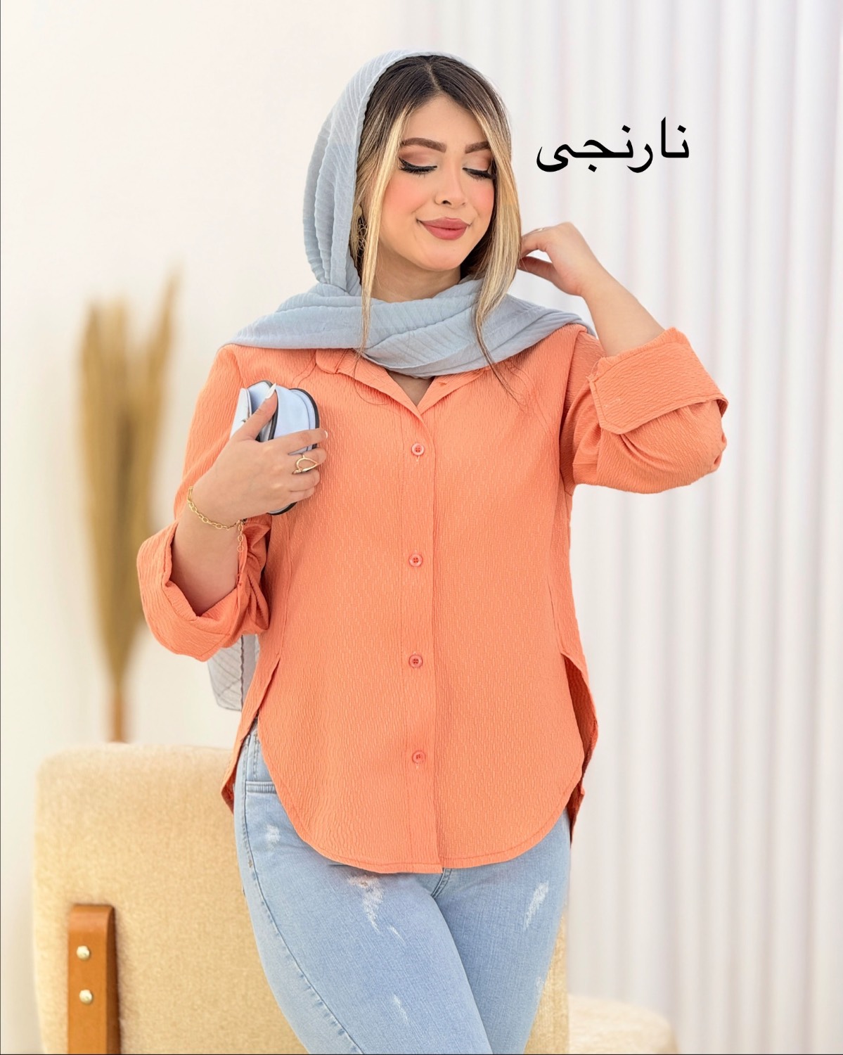 شومیز پایین هلال چاکدار کد i361