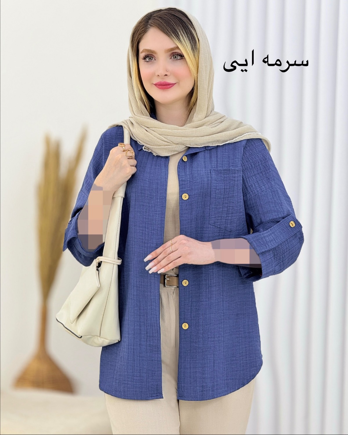 شومیز پشت دکمه شانتون ژاکارد کد i712