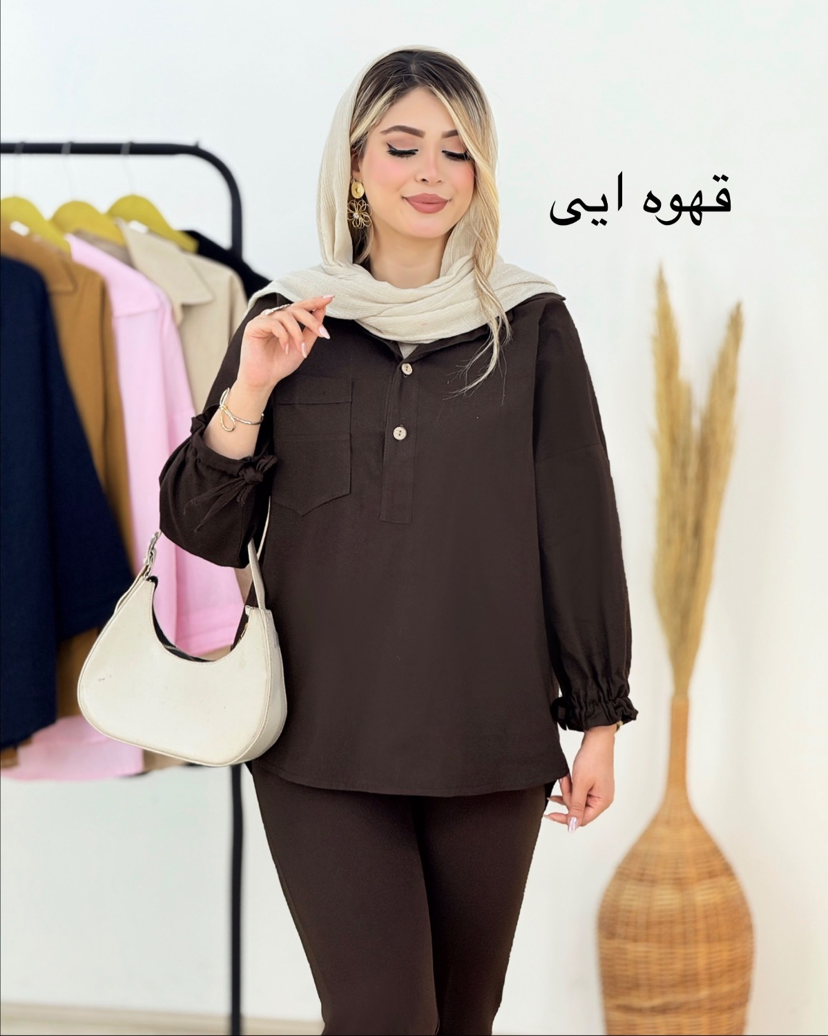 شومیز لینن آستین بندی کد i352