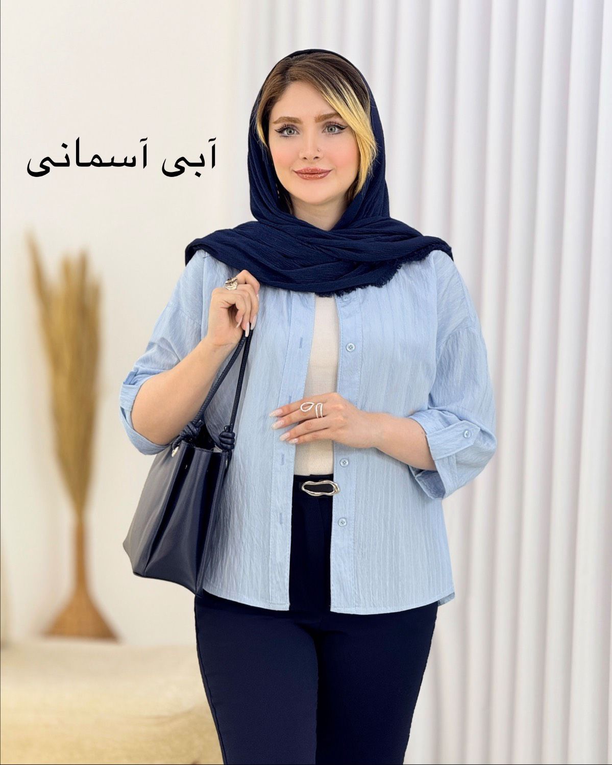شومیز راه راه پری شیشه ای کد i735