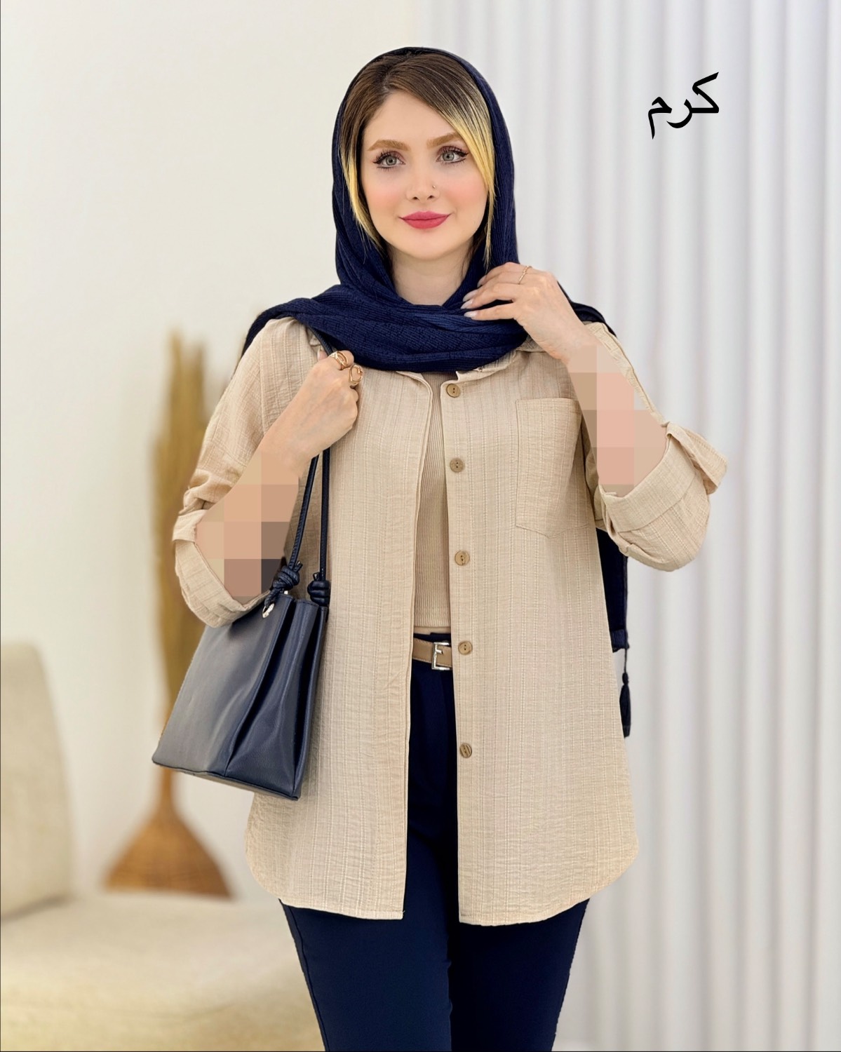 شومیز پشت دکمه شانتون ژاکارد کد i712