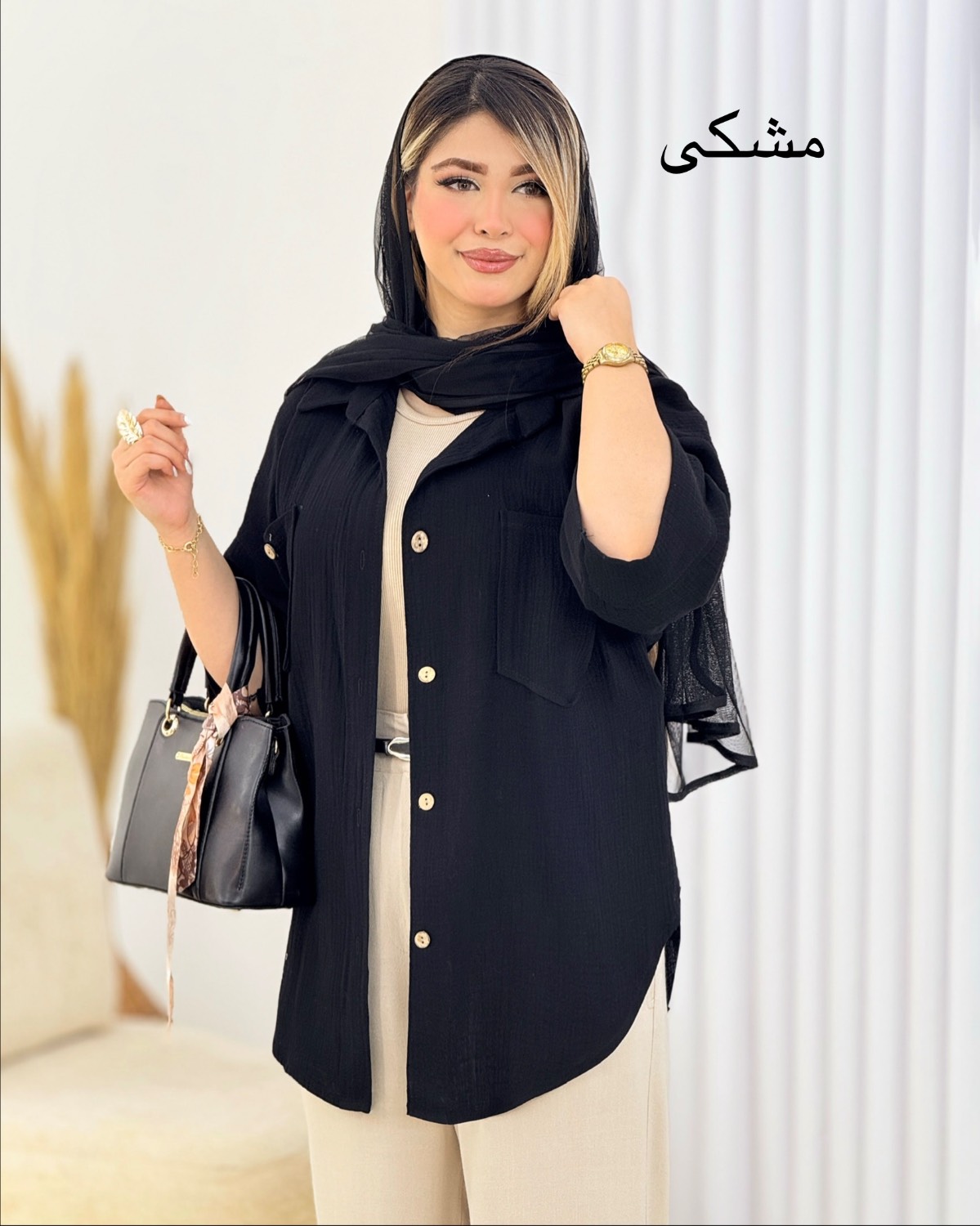 شومیز رنگی جلو جیب کد I715
