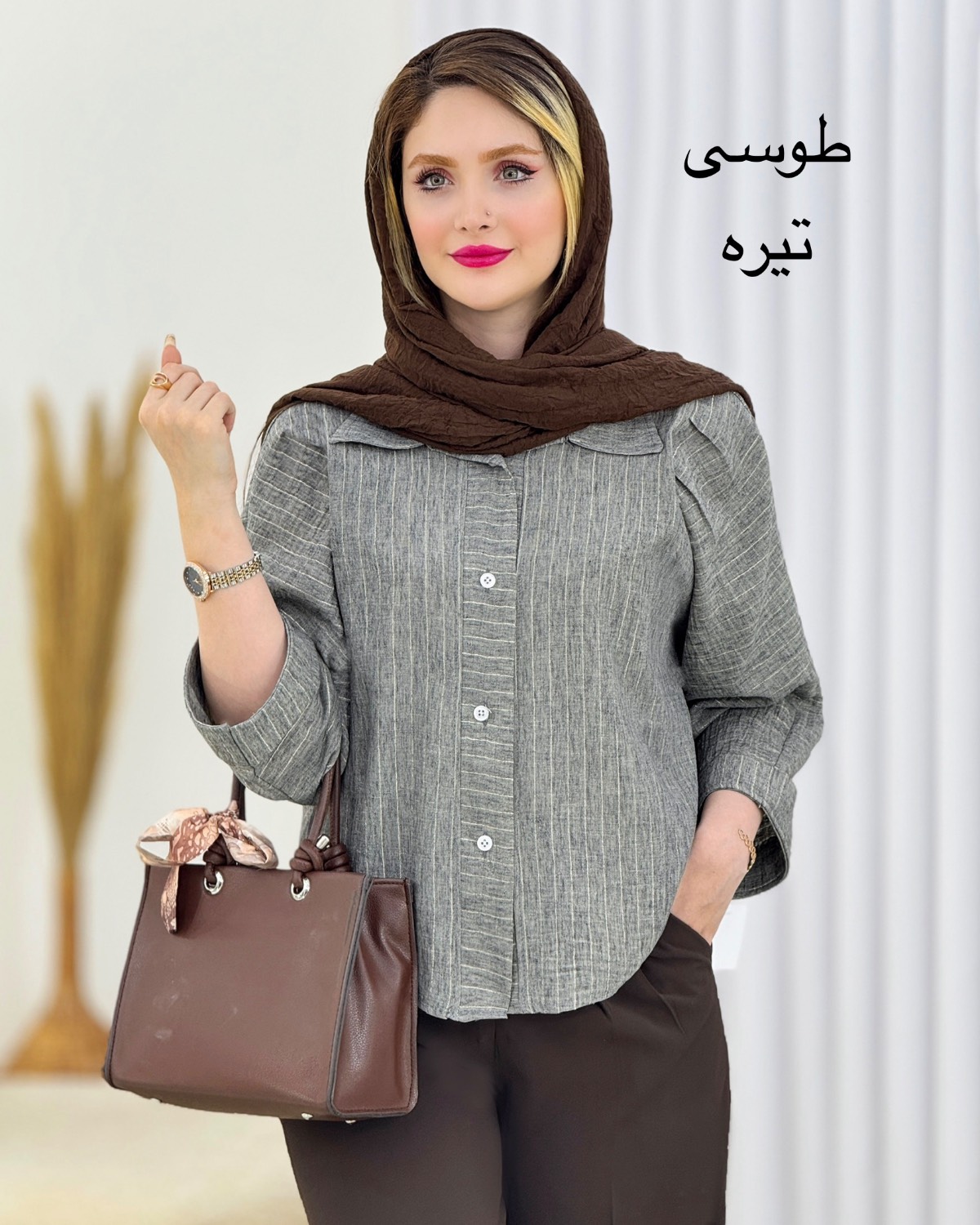 شومیز راه راه آستین پاکتی کد i806